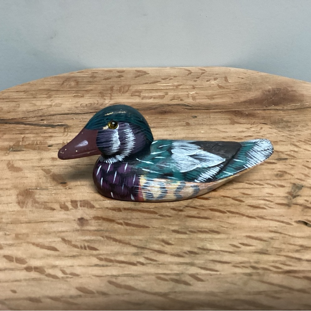 🟢 Vintage - Mallard Duck Decoy & Loon Duck Decoy - Solid Wood Crafted - Unique - Picture 7 of 15